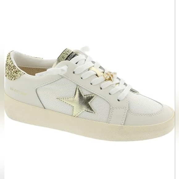 Shoes - White and Gold Women's Sneakers